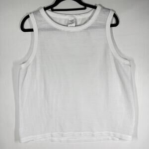 Original Use Tank Top Mens Large Cotton White Mesh Sleeveless Resort Beach